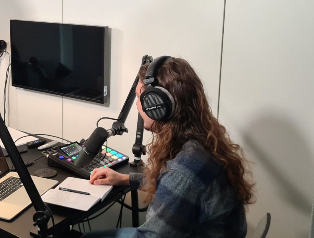 Me while recording a podcast